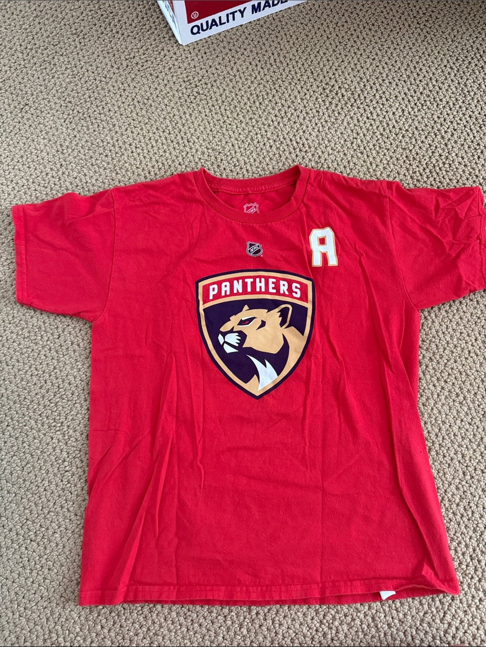 NHL Florida Panthers Red Kids Tee with Team Crest